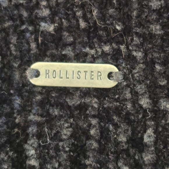 Hollister Womens Chenille Crop Sweater Black Size Small V-Neck Top - Picture 5 of 7